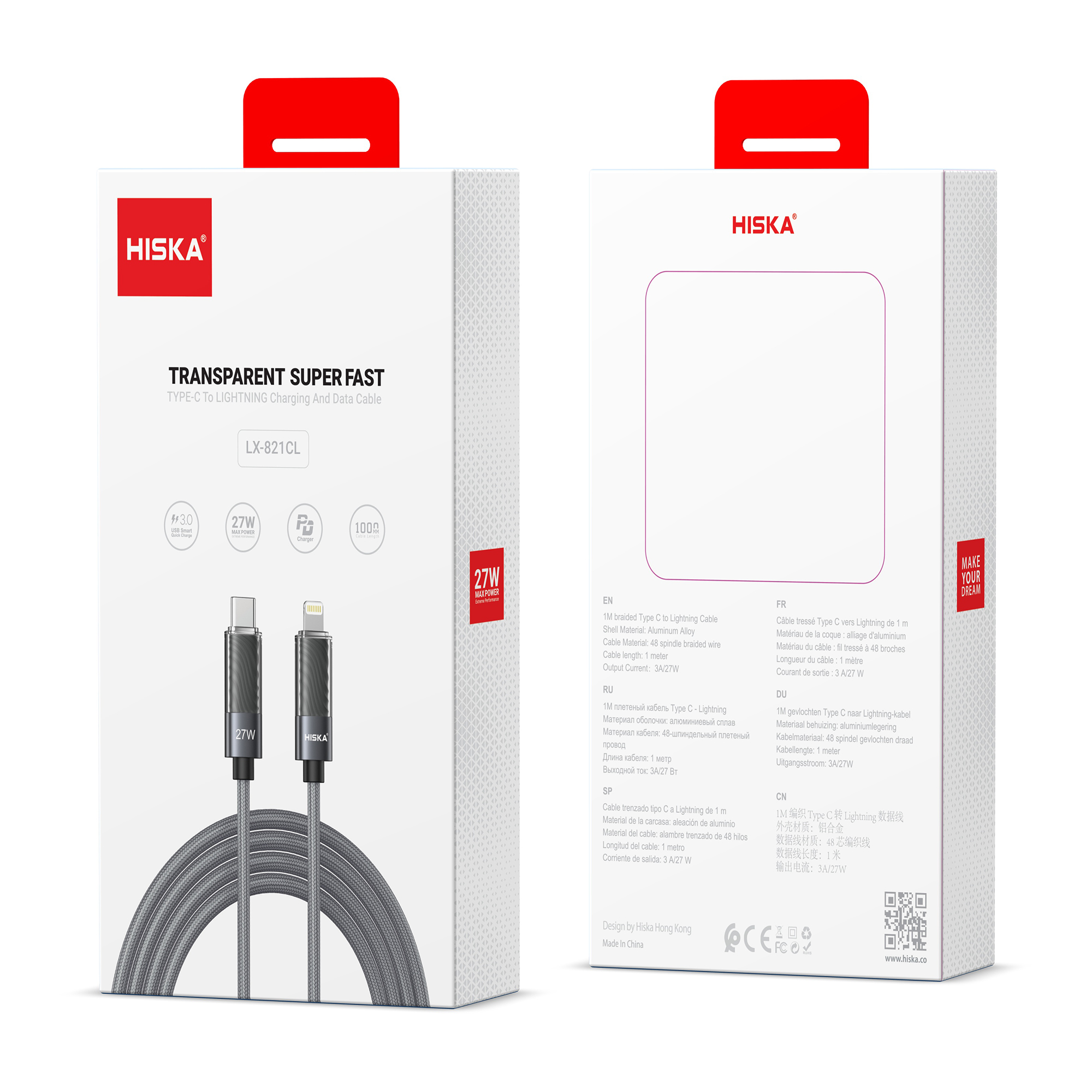 کابل Type-C به Lightning هیسکا Hiska LX821 کابل Type-C به Lightning هیسکا Hiska LX821